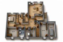 3 D Grundriss UG Gro�z�giges Zweifamilienhaus in ruhiger Wohnlage von M�rlenbach