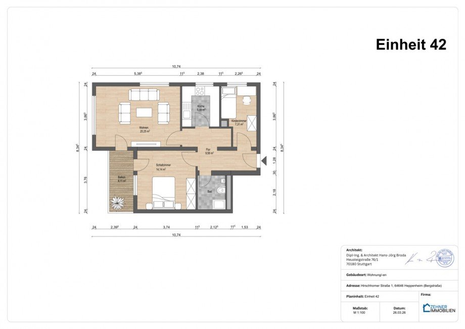 Grundrissplan Etagenwohnung Heppenheim (Bergstra�e)