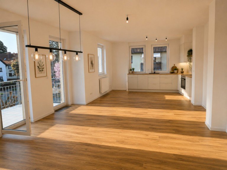 K�chenbereich nachher Bensheim Etagenwohnung Stilvoll wohnen in Bensheim - Lichtdurchflutete 4-Zimmer-Wohnung mit gro�em Balkon