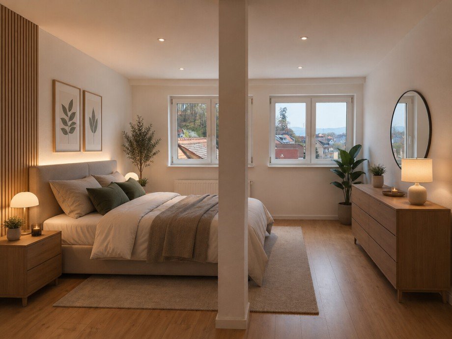 So k�nnte Ihr Schafzimmer aussehen Dachgeschosswohnung Lindenfels