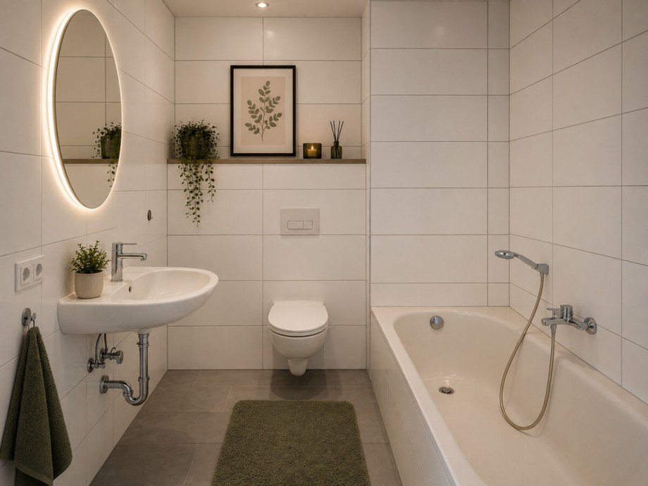 So k�nnte das Badezimmer werden Dachgeschosswohnung Lindenfels