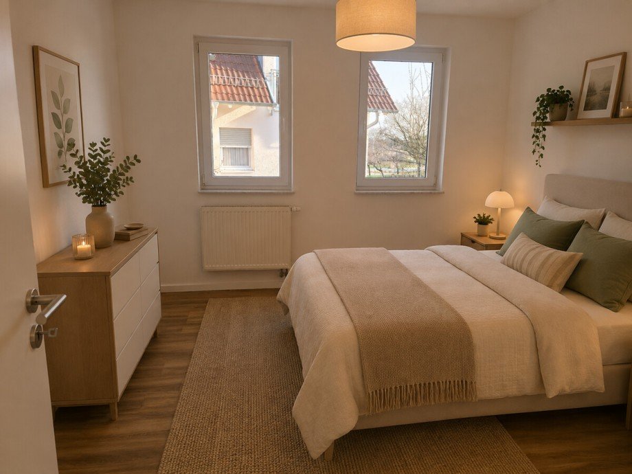 Schlafzimmer nachher Etagenwohnung Bensheim