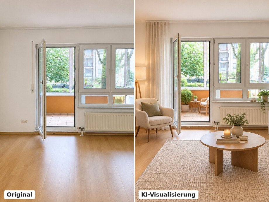 Wohnzimmer_Vorher_Nachher_4zu3 Erdgeschosswohnung Heppenheim (Bergstra�e)