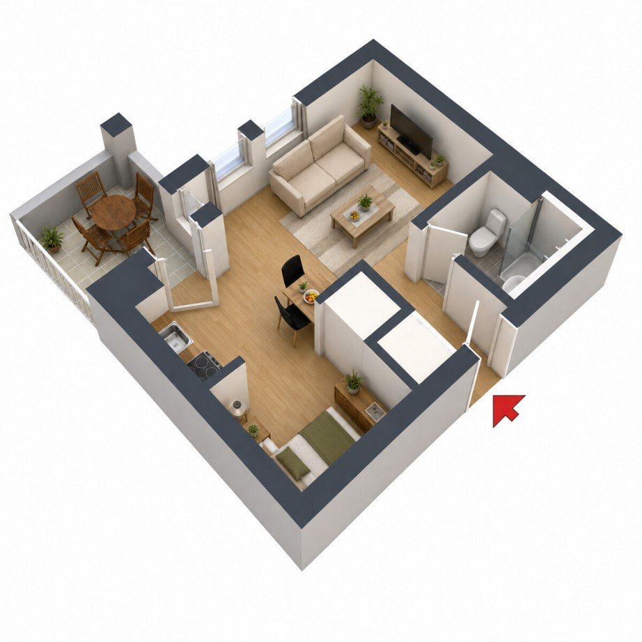 3 D Grundriss Etagenwohnung Heppenheim (Bergstra�e)
